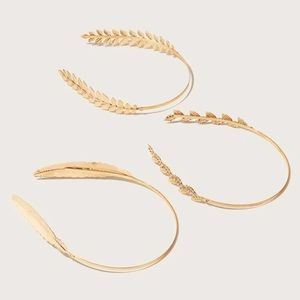 New Set of 3 Gold Metallic Headbands